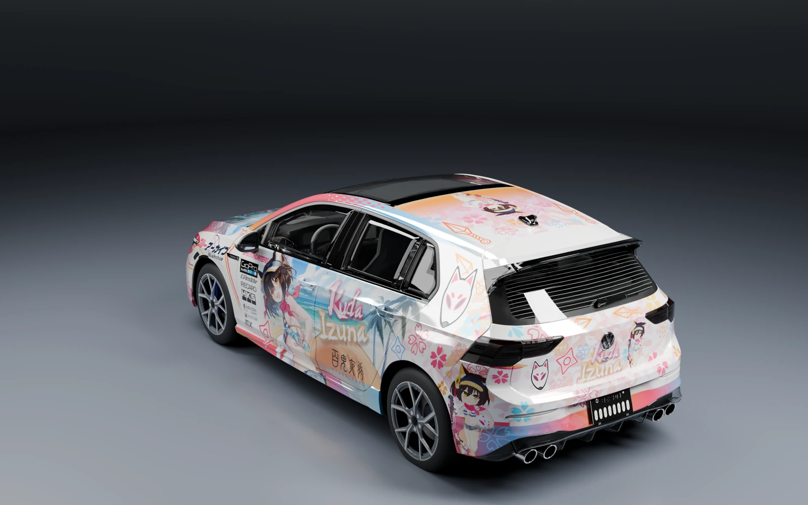 Volkswagen Golf R 2022 × 久田泉奈 · 后侧视角 · 棚拍
