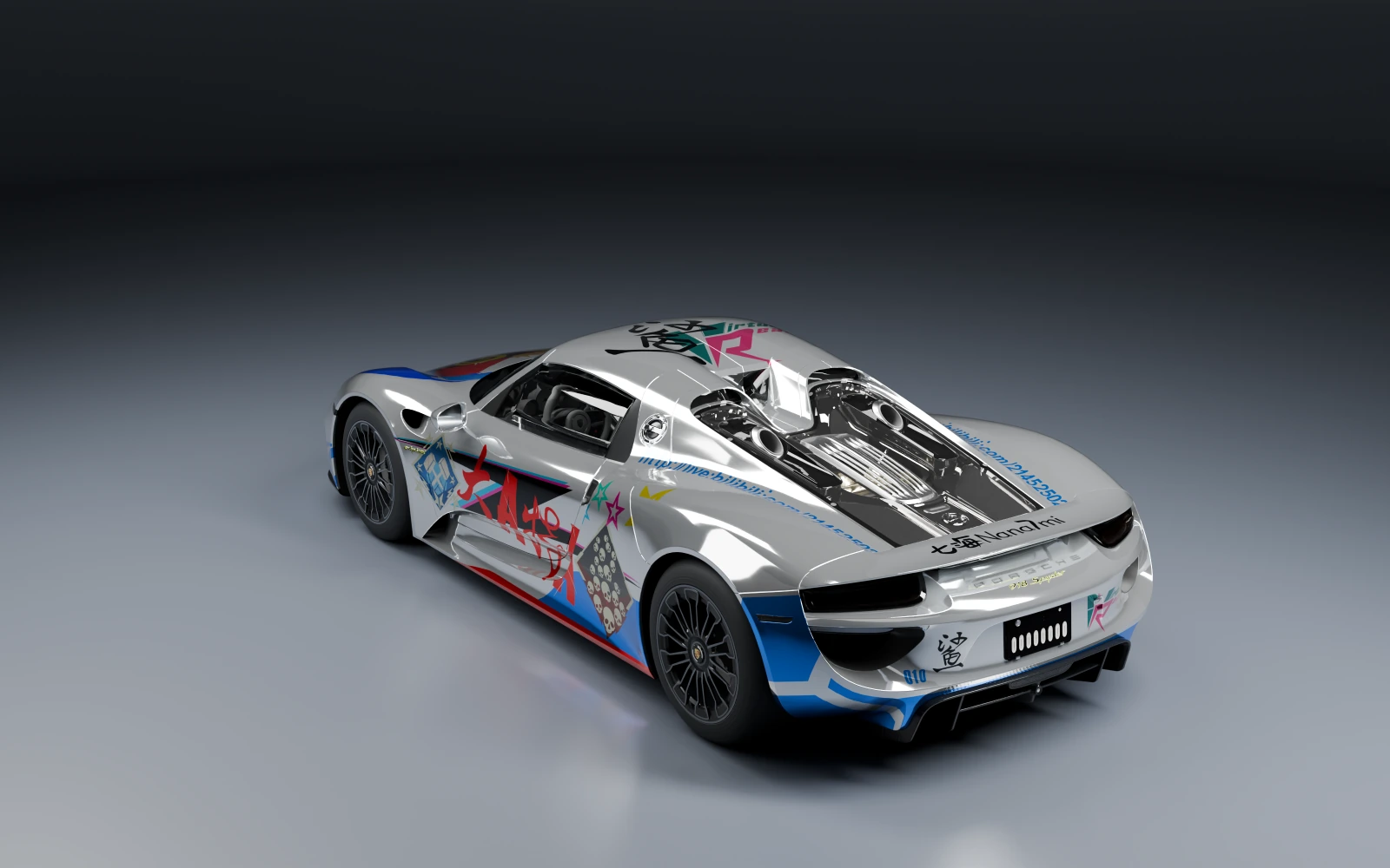 Porsche 918 Spyder 2014 × Nana7mi · Rear quarter · Studio