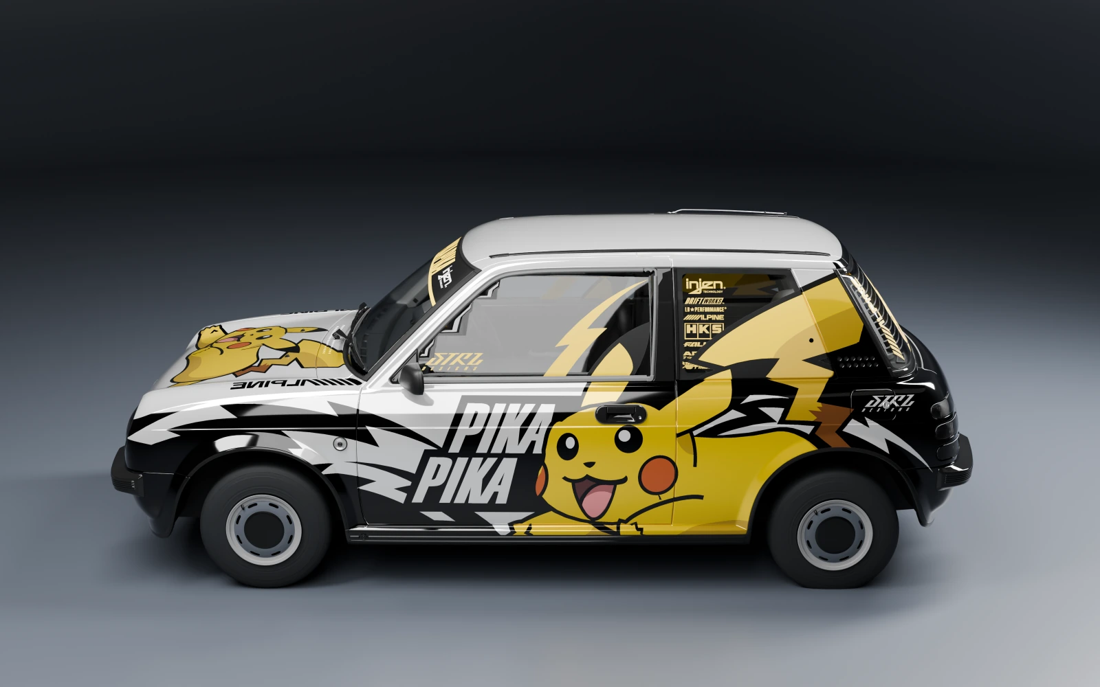 Nissan Be-1 1987 × ピカチュウ · サイド · スタジオ