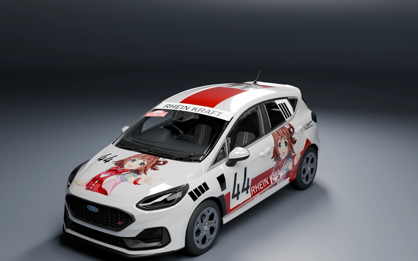 Ford Fiesta ST 2023 × Rhein Kraft · Front quarter · Studio