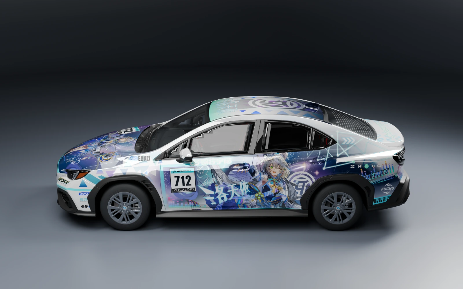 Subaru WRX 2022 × 洛天依 · 侧面视角 · 棚拍