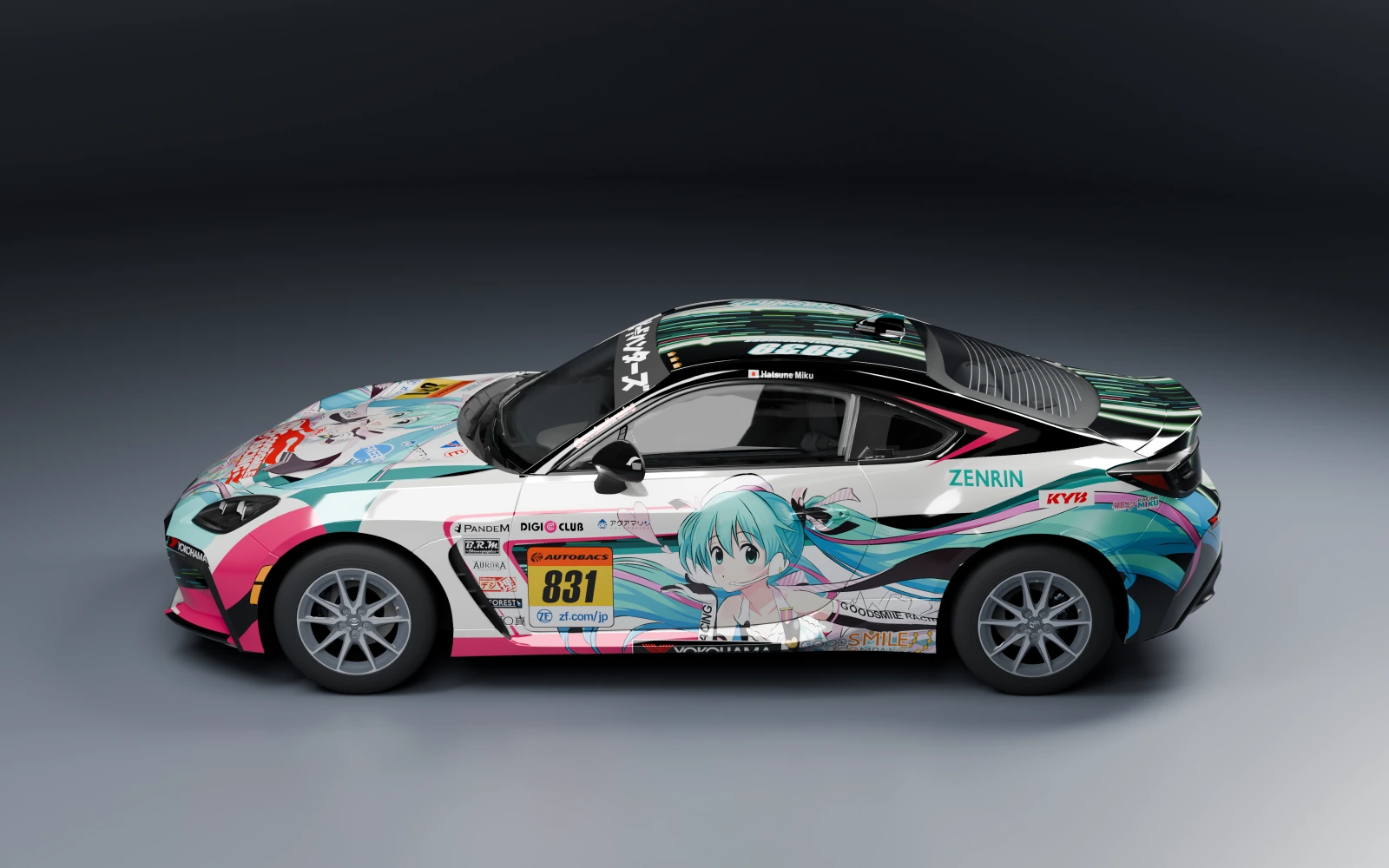 Toyota GR86 2022 × 初音未来 · 侧面视角 · 棚拍