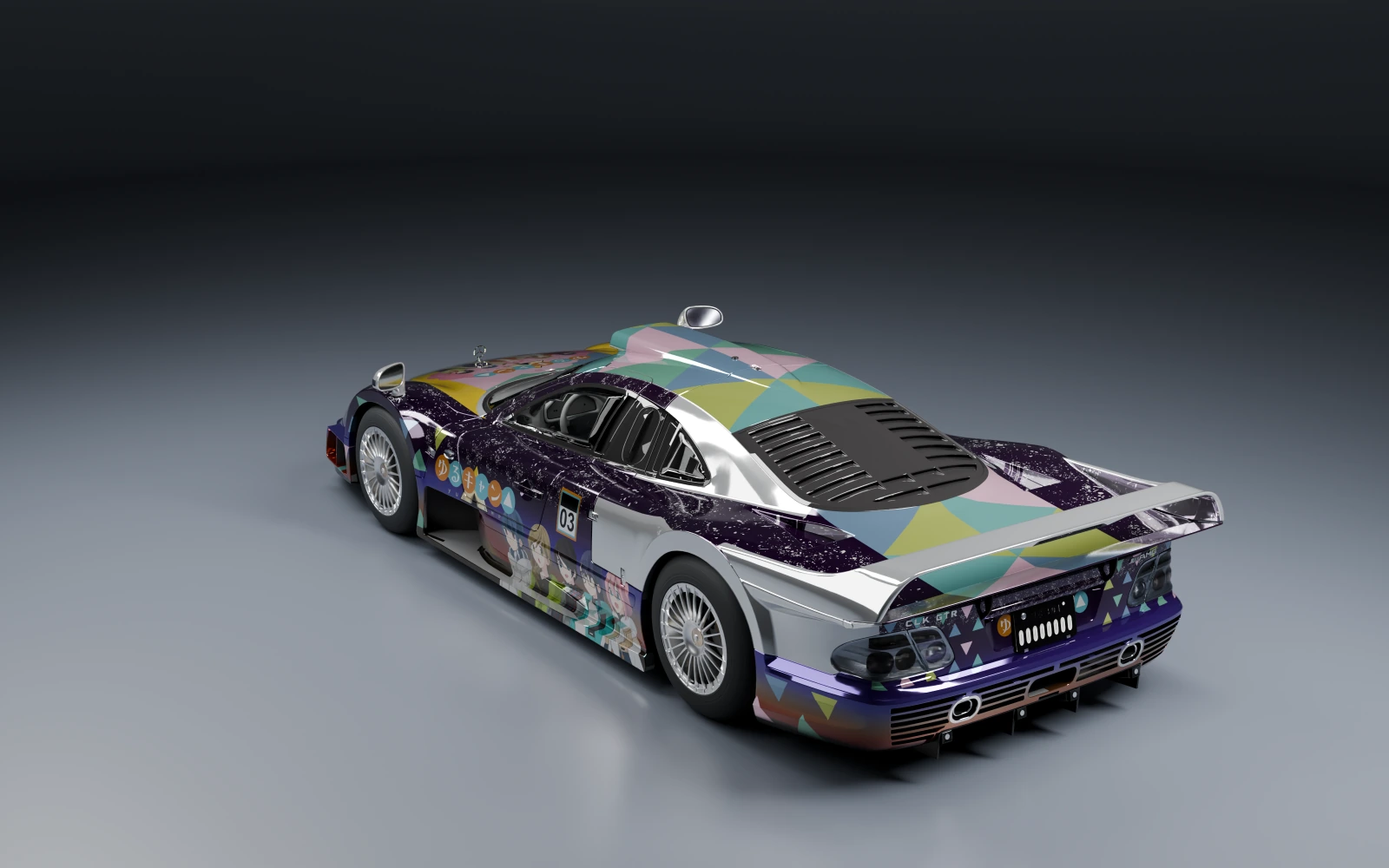 Mercedes-Benz AMG CLK GTR 1998 × ゆるキャン△ · リア斜め · スタジオ
