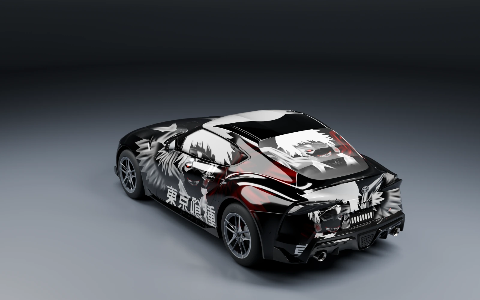 Toyota GR Supra 2020 × Ken Kaneki · Rear quarter · Studio
