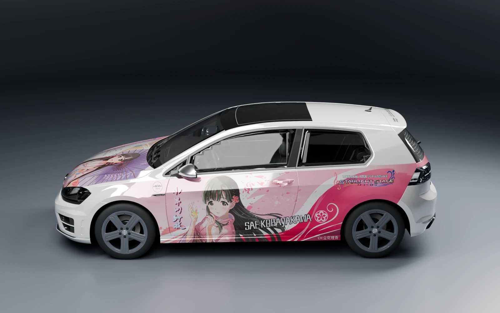 Volkswagen Golf R 2014 × Kobayakawa Sae · Side profile · Studio