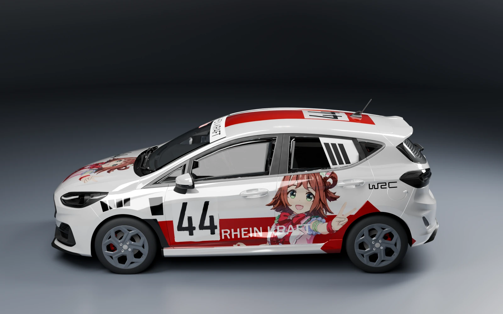 Ford Fiesta ST 2023 × 莱茵力量 · 侧面视角 · 棚拍