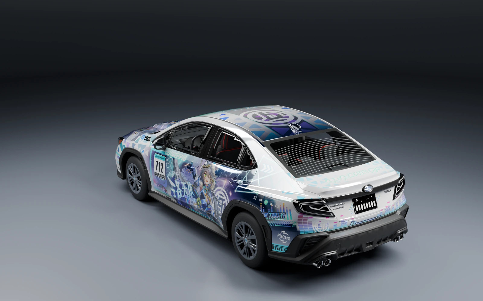 Subaru WRX 2022 × 洛天依 · 后侧视角 · 棚拍