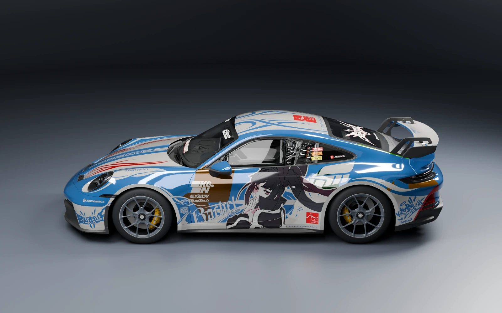 Porsche 911 GT3 2021 × 蕾切尔·阿尔卡德 · 侧面视角 · 棚拍