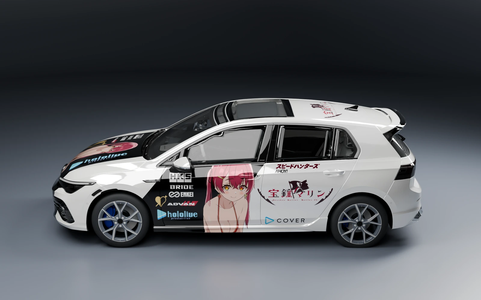 Volkswagen Golf R 2022 × 宝钟玛琳 · 侧面视角 · 棚拍