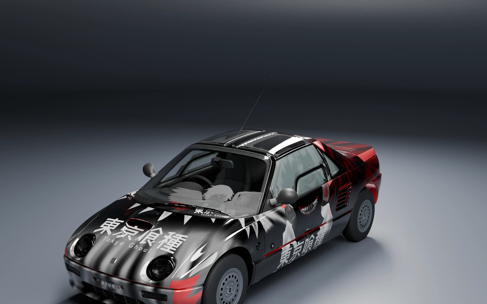 Autozam AZ-1 1993 × Ken Kaneki · Front quarter · Studio