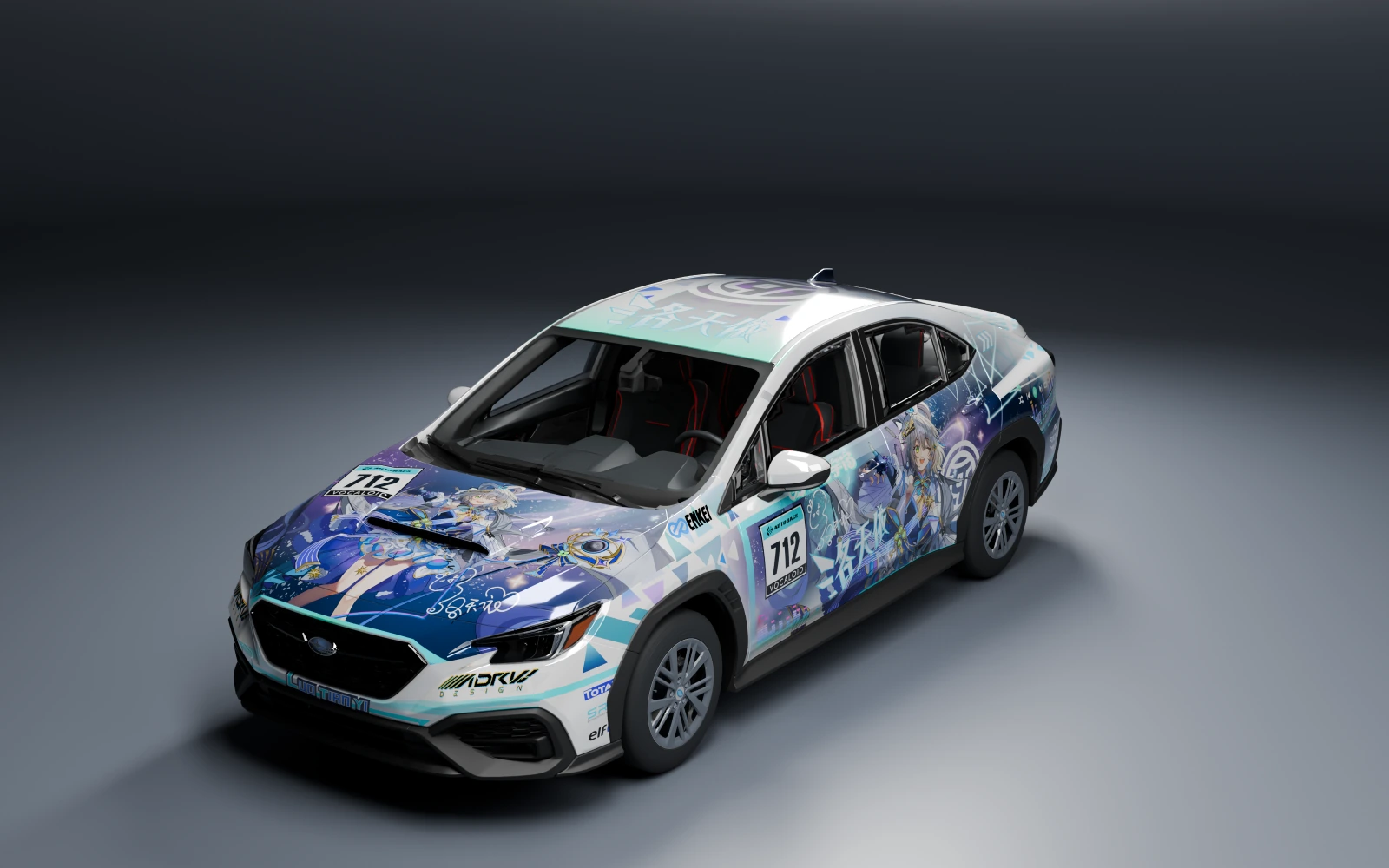 Subaru WRX 2022 × Luo Tianyi · Front quarter · Studio