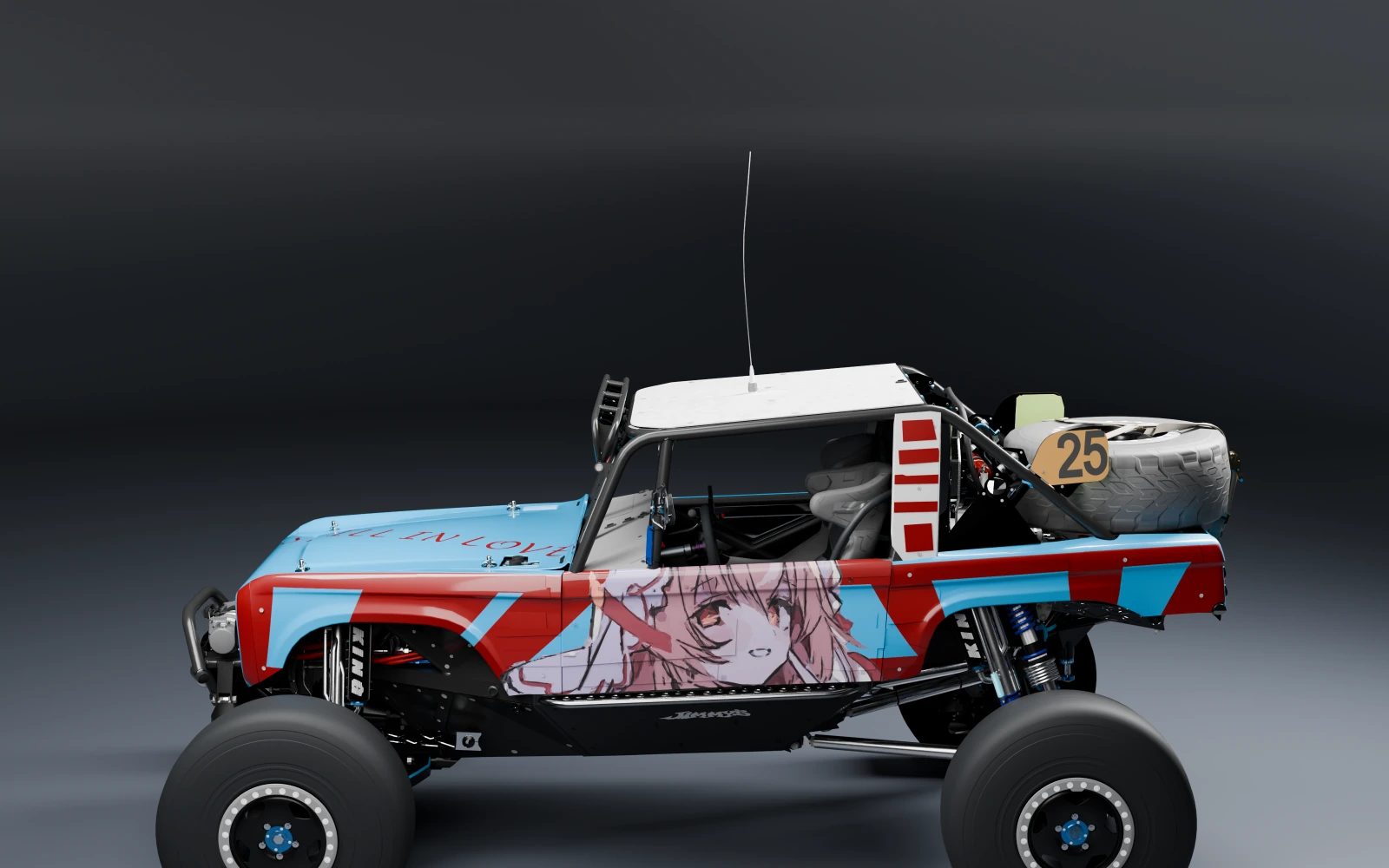 Ford #25 Brocky Ultra4 Bronco RTR 2017 × Still in Love · Side profile · Studio