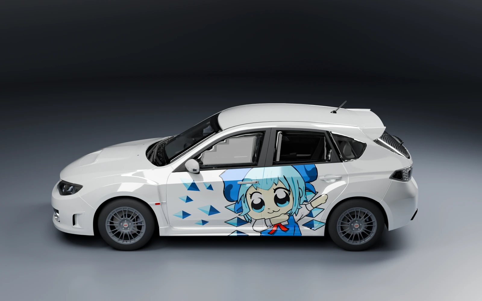 Subaru Impreza WRX STI 2008 × Cirno · Side profile · Studio