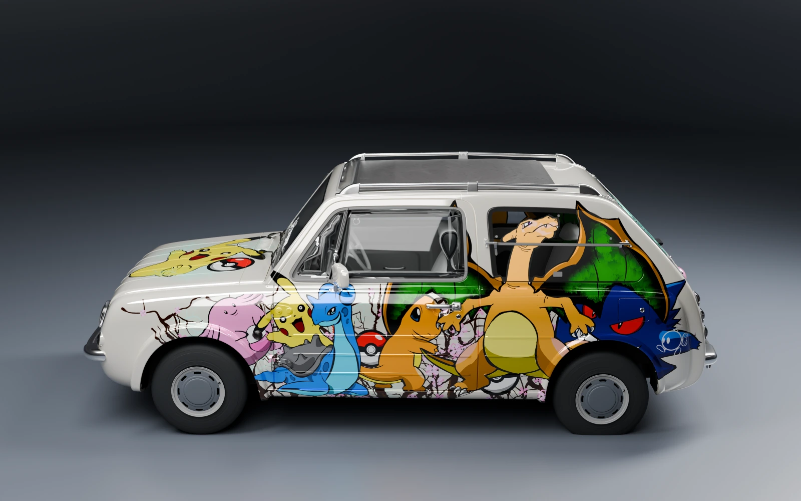 Nissan Pao 1989 × Pokémon · Side profile · Studio