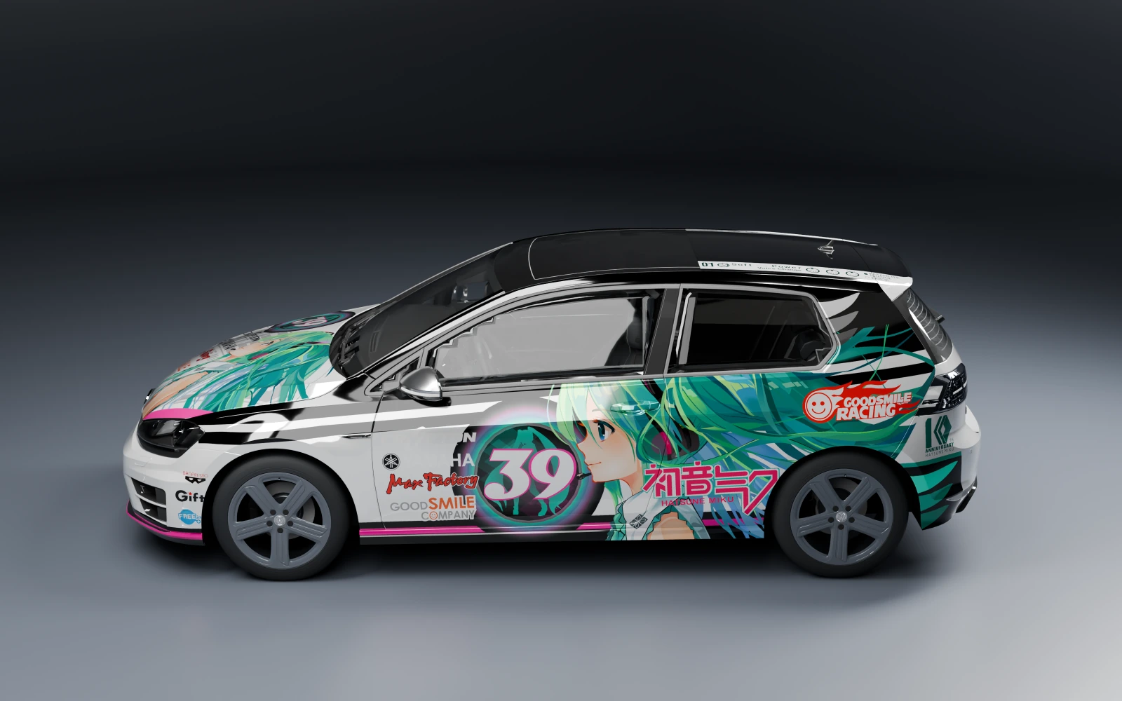 Volkswagen Golf R 2014 × 初音未来 · 侧面视角 · 棚拍
