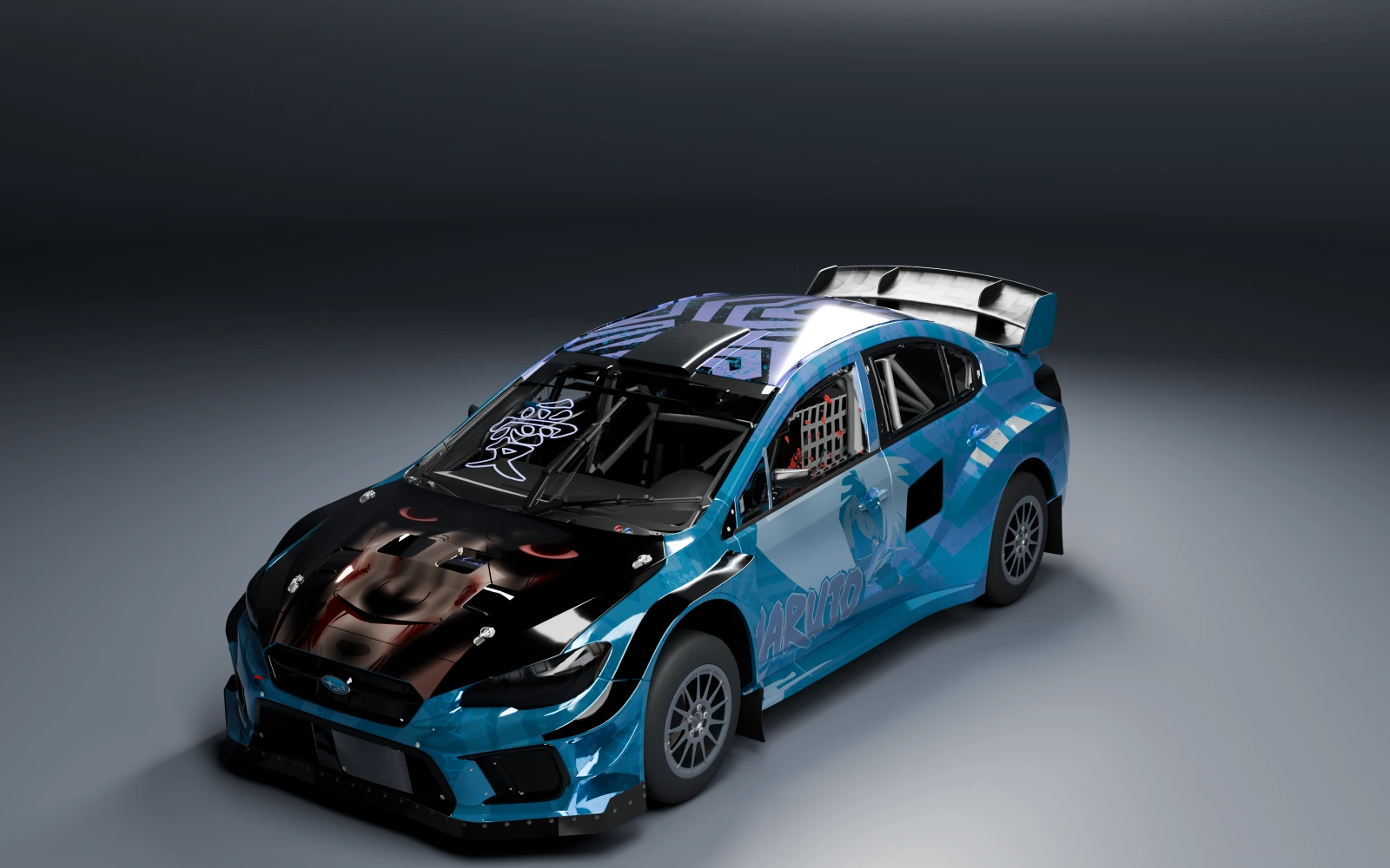 Subaru WRX STI ARX Supercar 2018 × うずまきナルト · フロント斜め · スタジオ