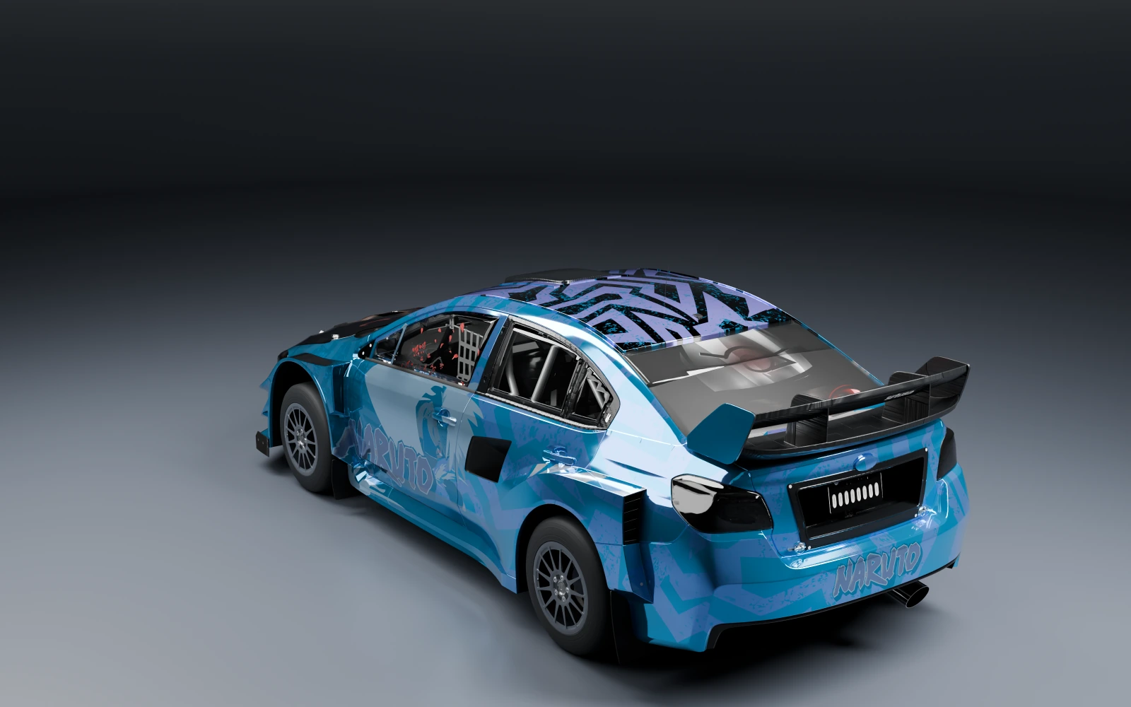 Subaru WRX STI ARX Supercar 2018 × うずまきナルト · リア斜め · スタジオ