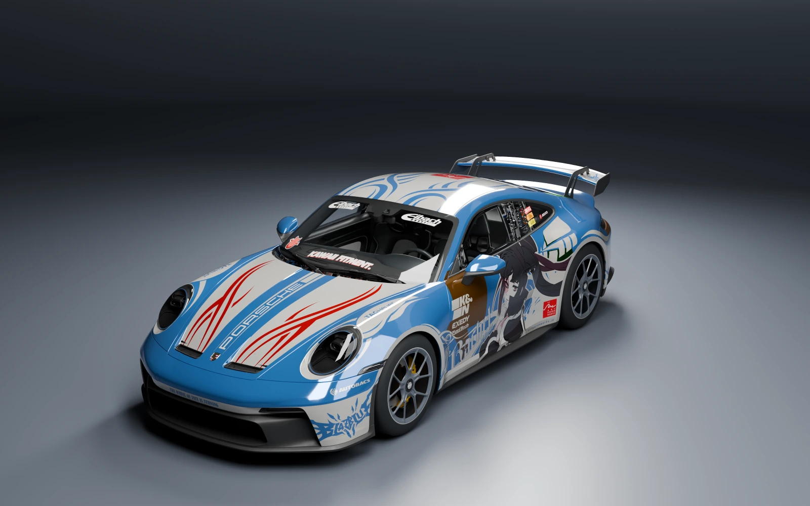 Porsche 911 GT3 2021 × 蕾切尔·阿尔卡德 · 前侧视角 · 棚拍