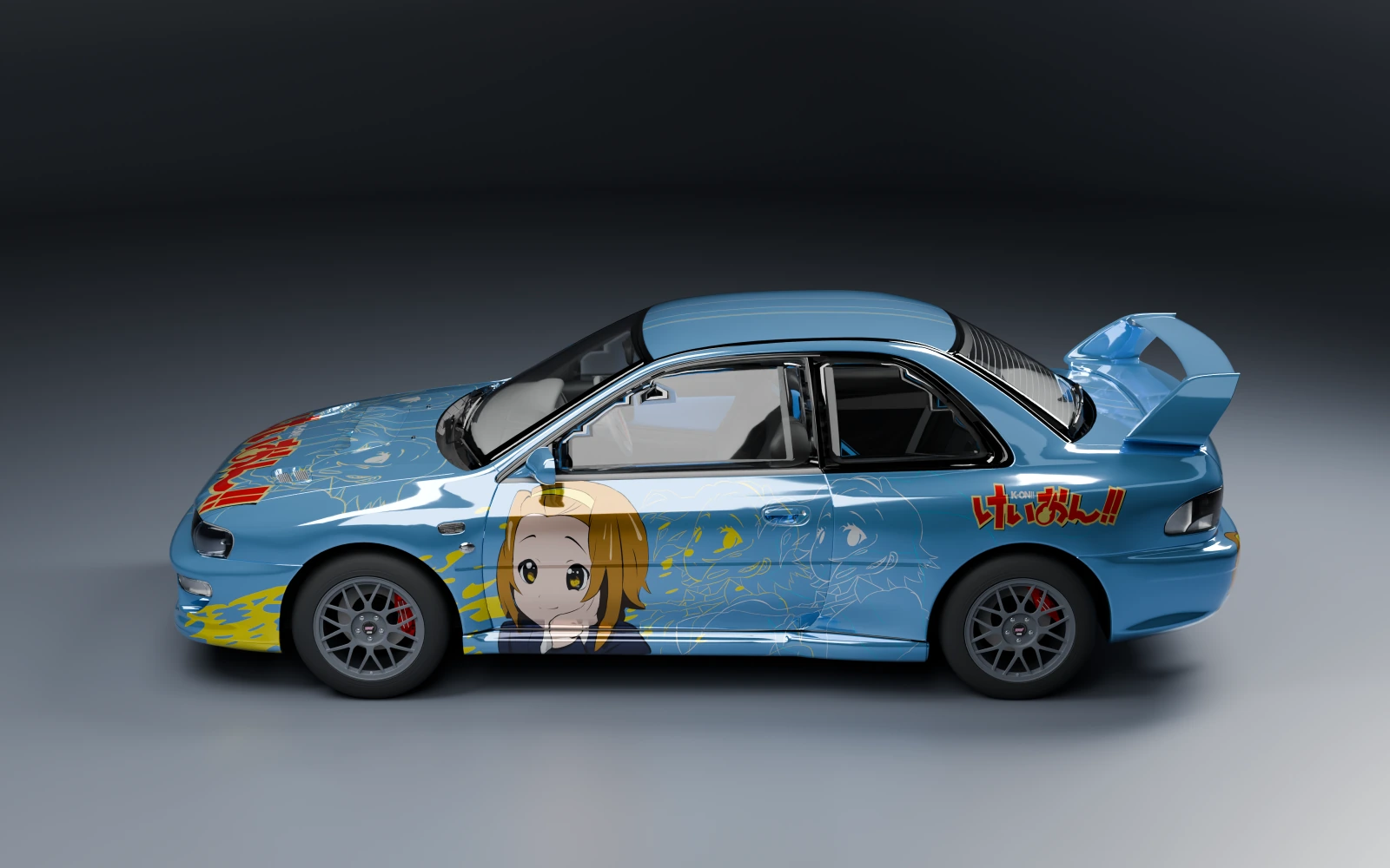Subaru Impreza 22B STi Version 1998 × Ritsu Tainaka · Side profile · Studio