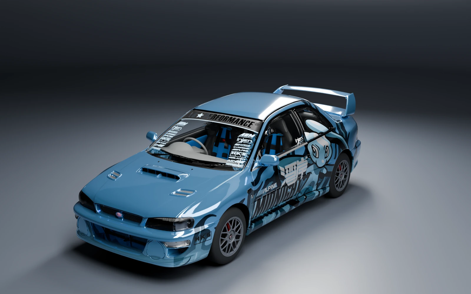 Subaru Impreza 22B STi Version 1998 × Mew · Front quarter · Studio