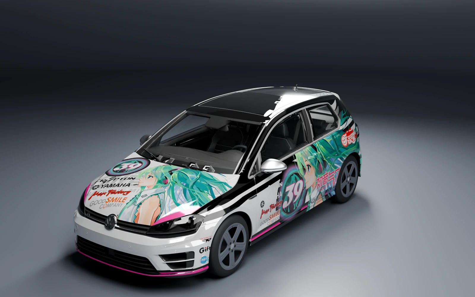 Volkswagen Golf R 2014 × 初音未来 · 前侧视角 · 棚拍