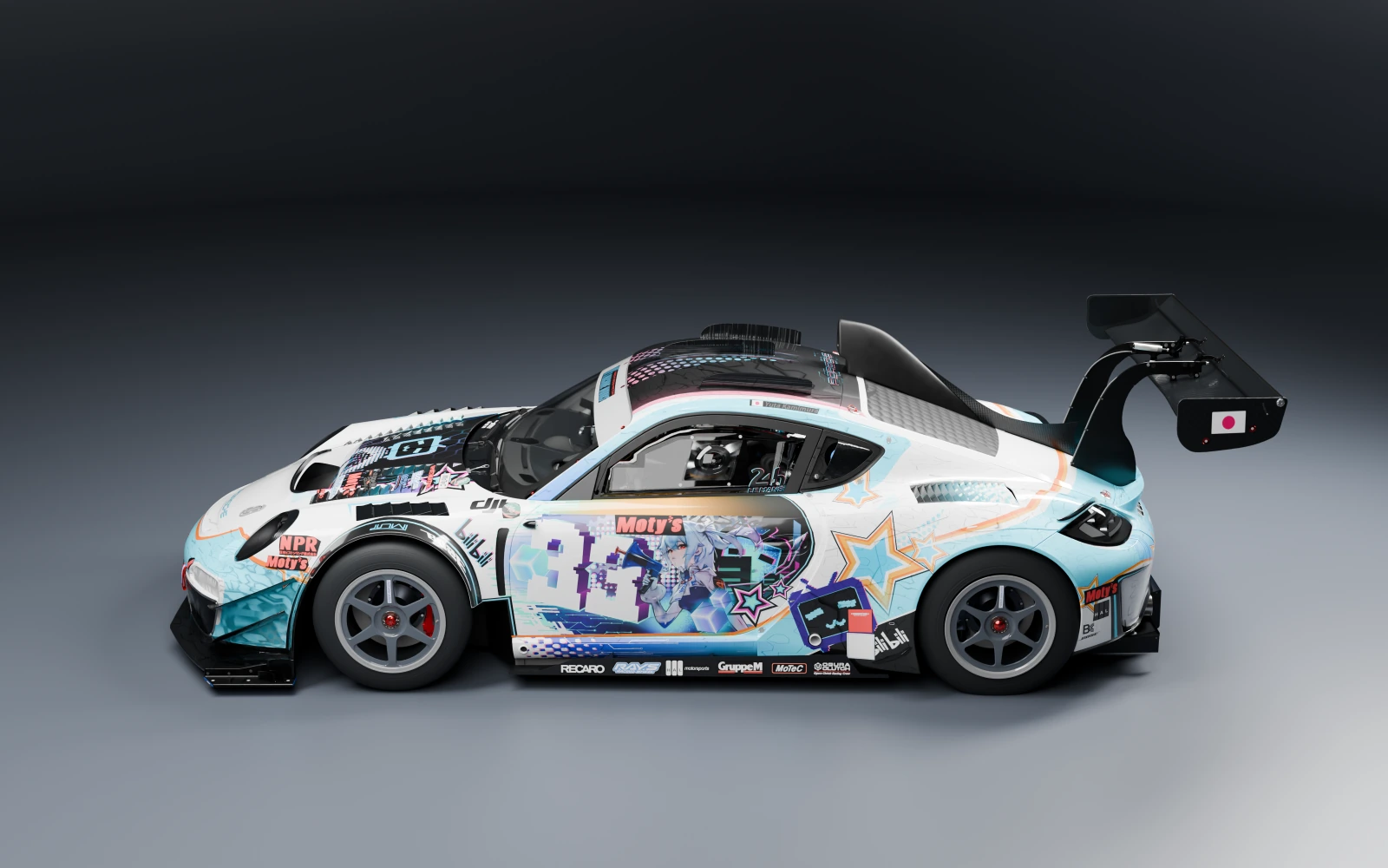 Porsche Cayman GT3 WTAC 2005 × Bilibili 33 · Side profile · Studio