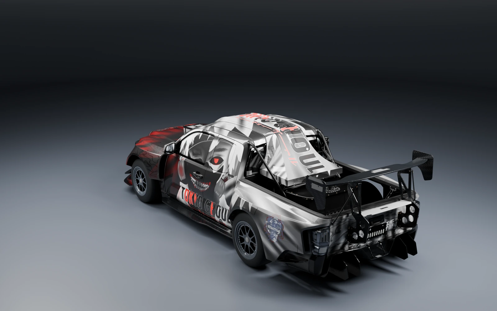 DeBerti Toyota Tacoma TRD 2019 × 金木研 · リア斜め · スタジオ