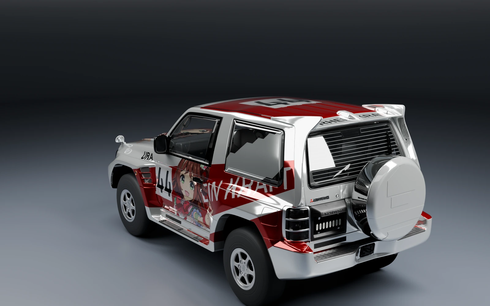 Mitsubishi Montero Evolution 1997 × ラインクラフト · リア斜め · スタジオ