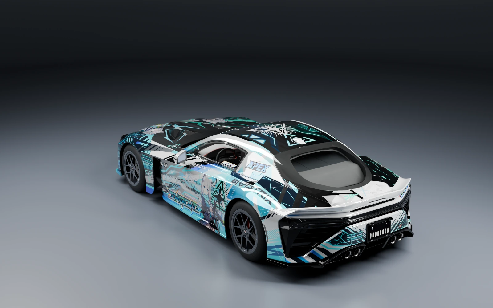 Toyota GR GT Prototype 2025 × 砂狼シロコ · リア斜め · スタジオ