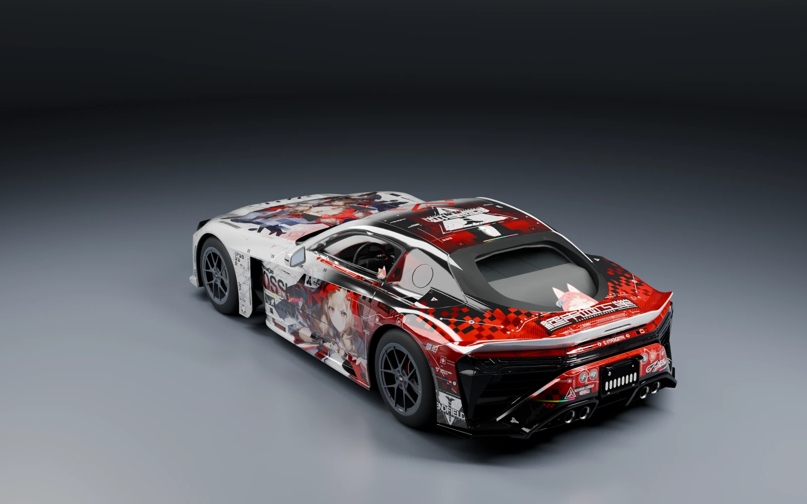 Toyota GR GT Prototype 2025 × ロッシ · リア斜め · スタジオ