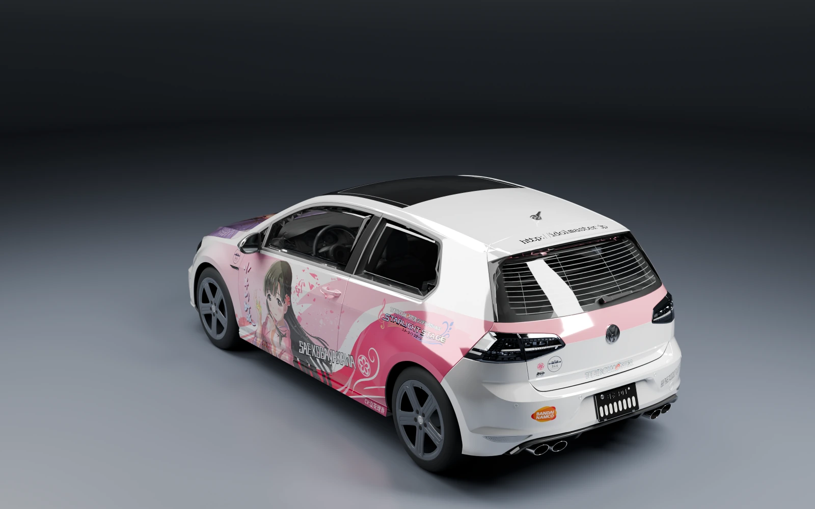 Volkswagen Golf R 2014 × Kobayakawa Sae · Rear quarter · Studio