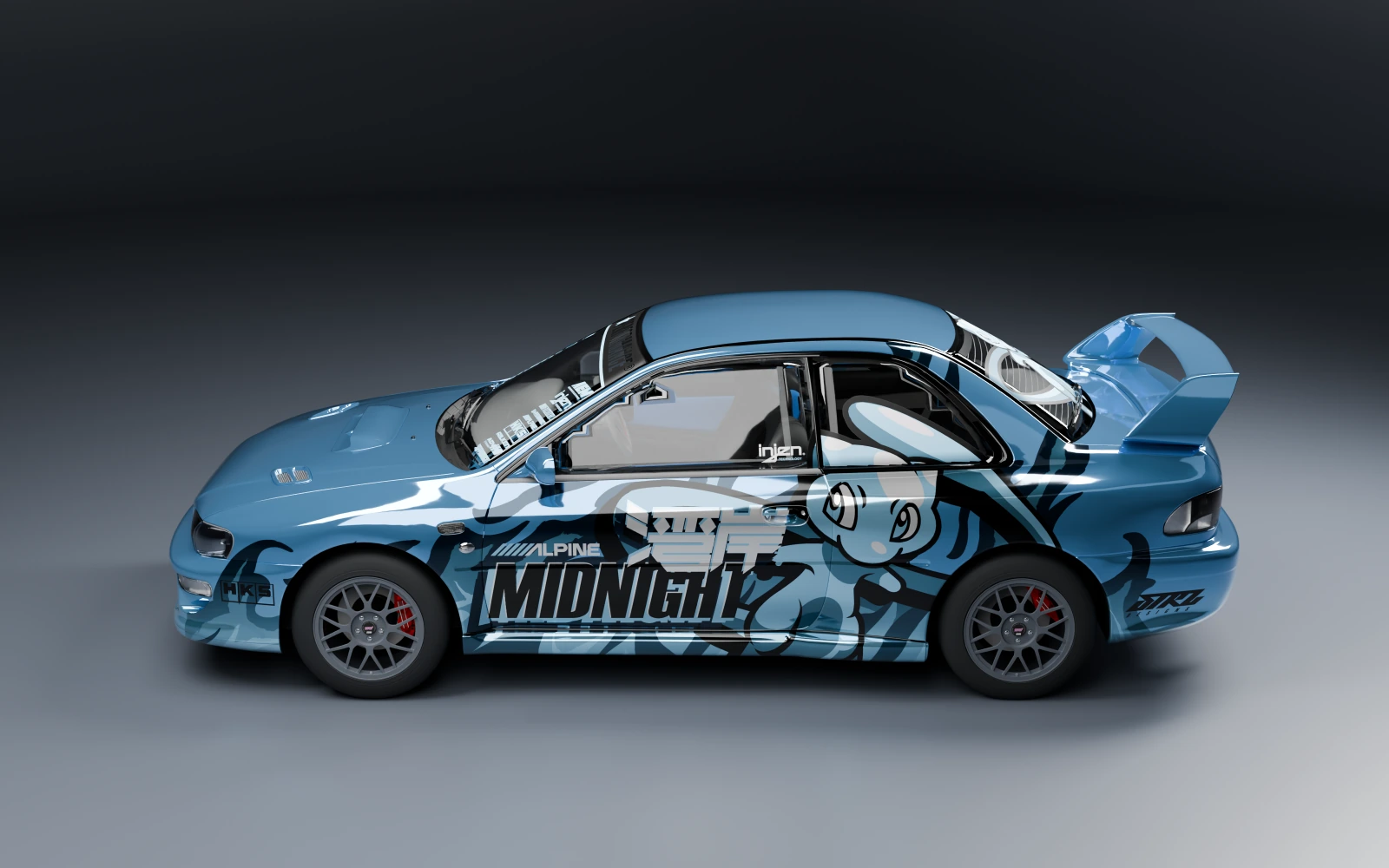 Subaru Impreza 22B STi Version 1998 × Mew · Side profile · Studio