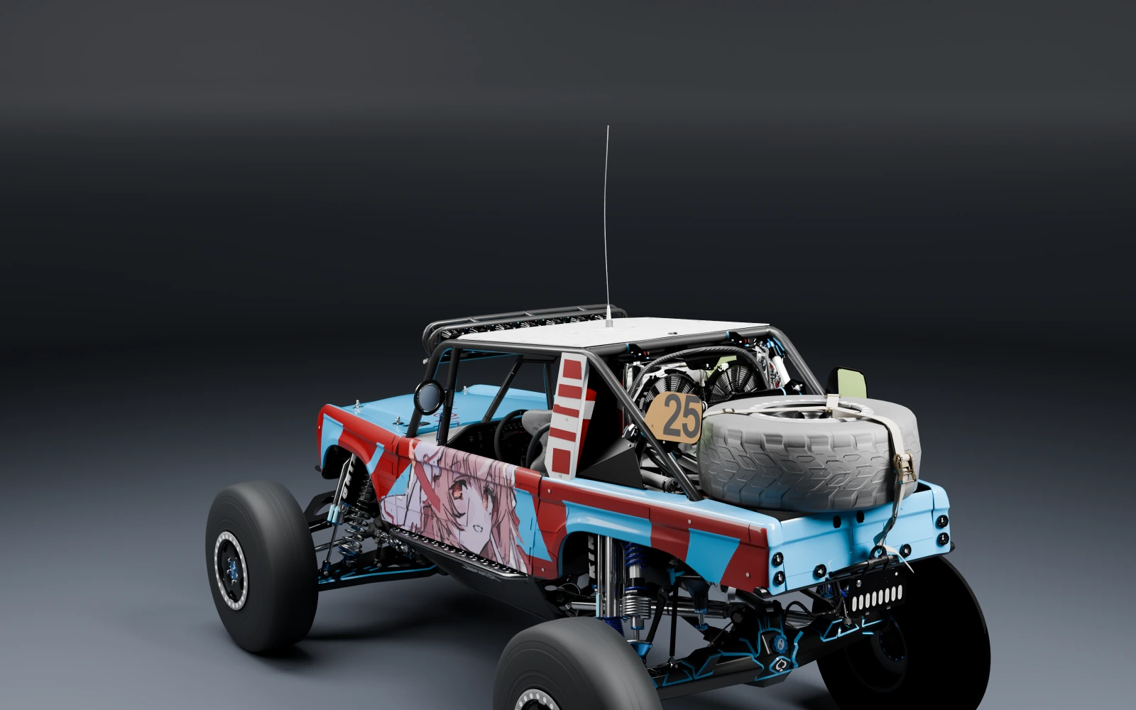 Ford #25 Brocky Ultra4 Bronco RTR 2017 × Still in Love · Rear quarter · Studio