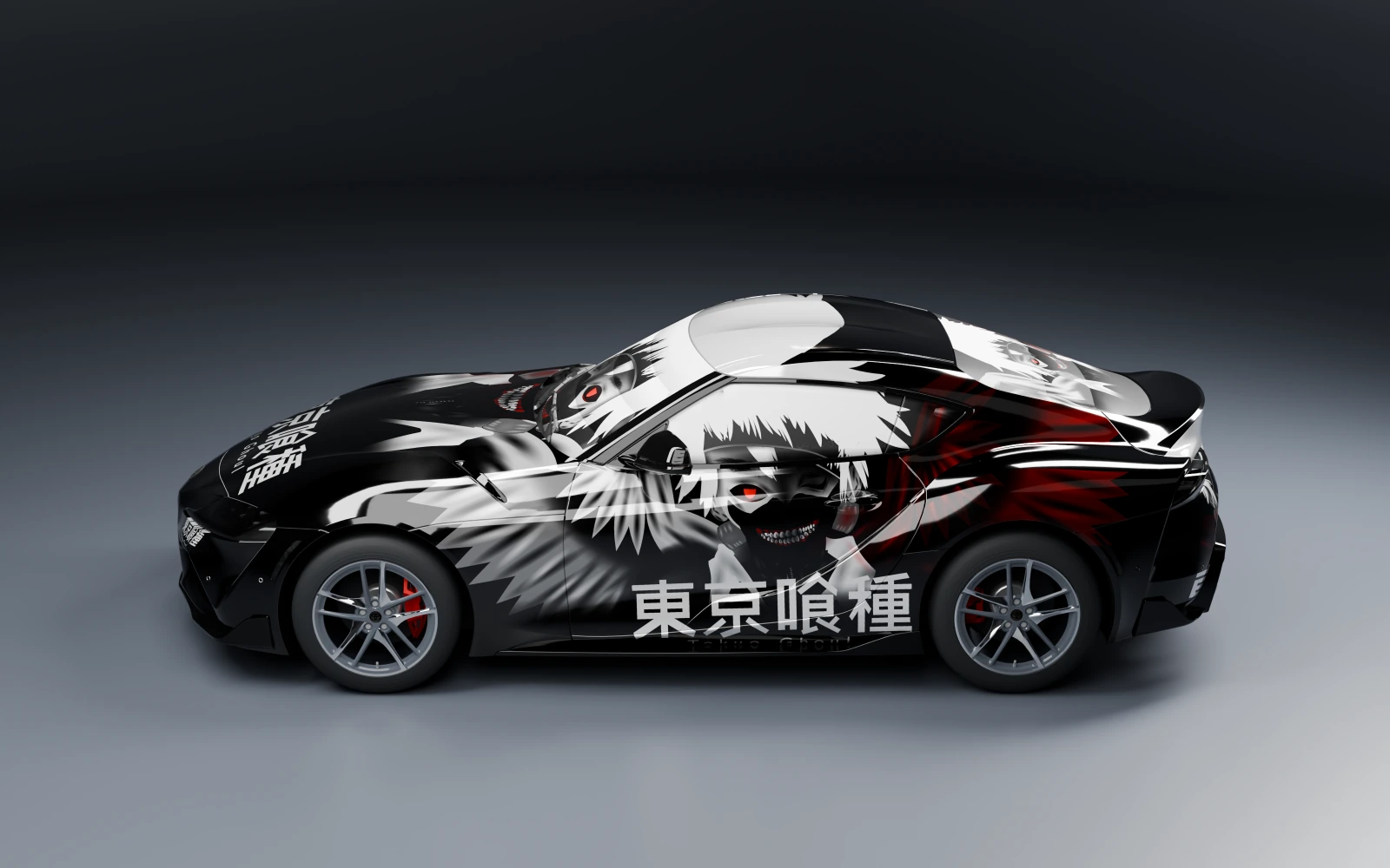 Toyota GR Supra 2020 × Ken Kaneki · Side profile · Studio