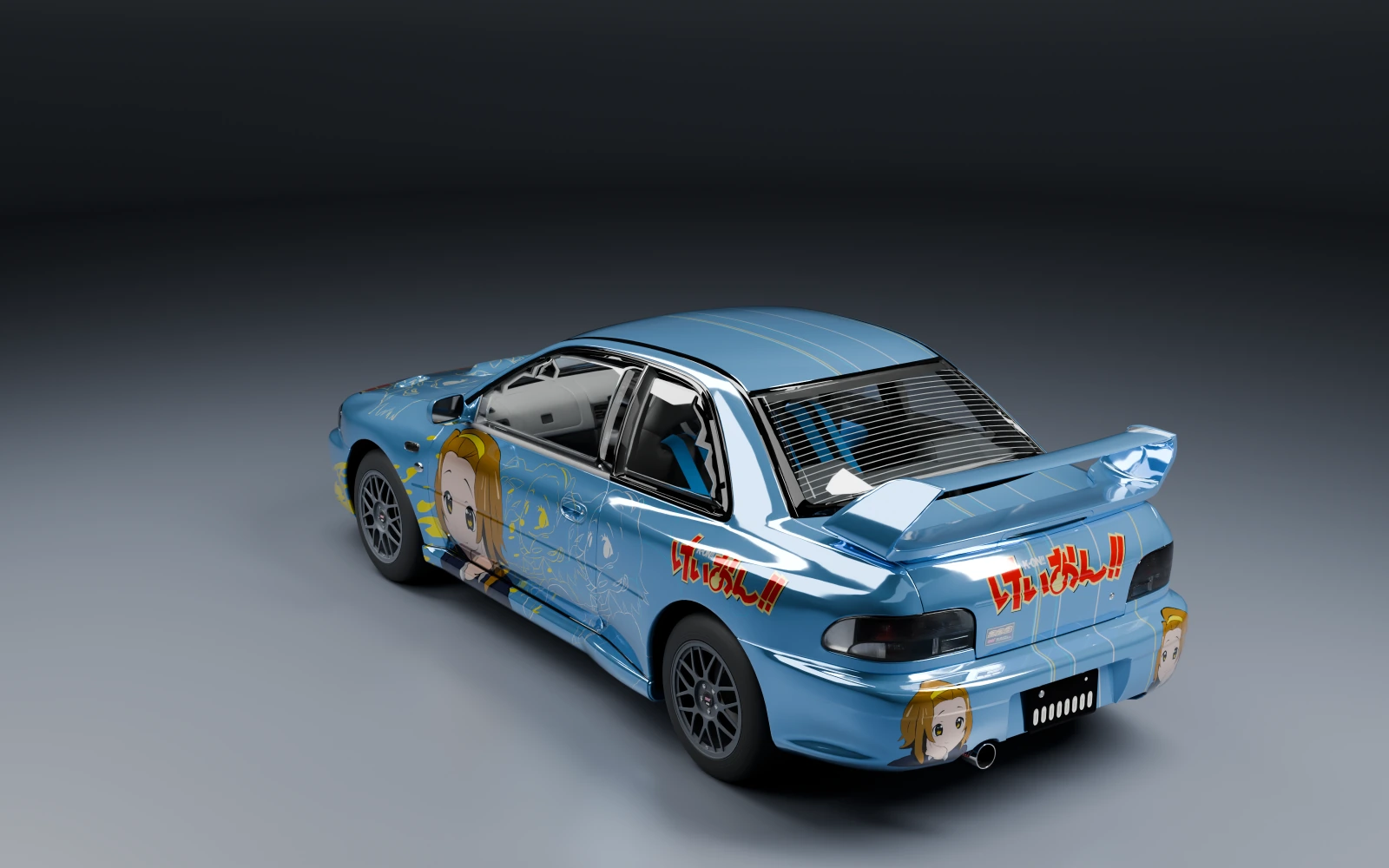 Subaru Impreza 22B STi Version 1998 × Ritsu Tainaka · Rear quarter · Studio