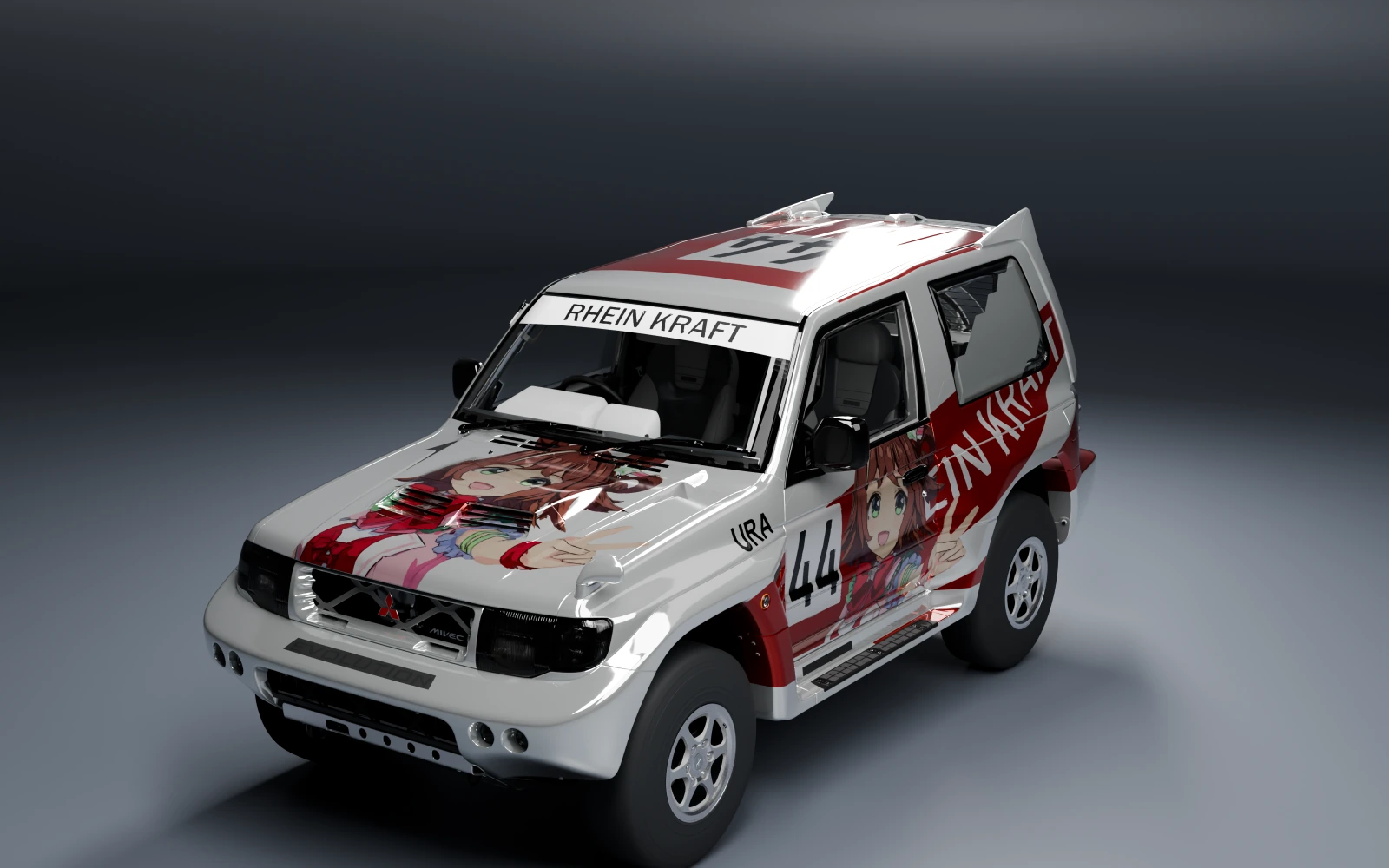 Mitsubishi Montero Evolution 1997 × Rhein Kraft · Front quarter · Studio