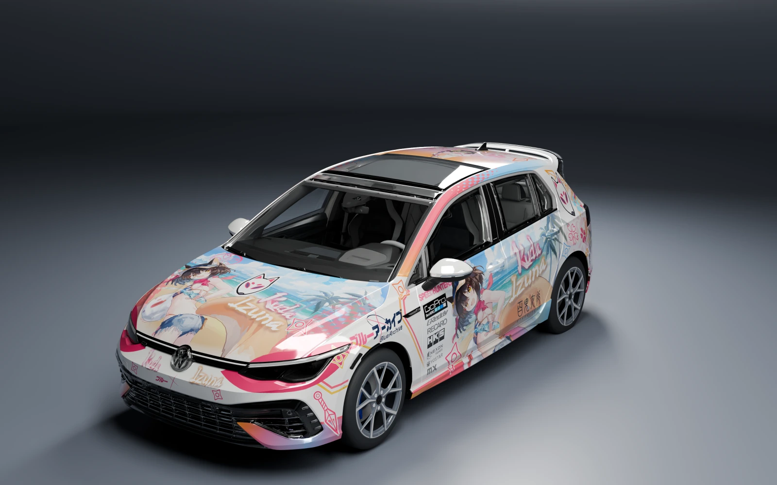 Volkswagen Golf R 2022 × 久田泉奈 · 前侧视角 · 棚拍