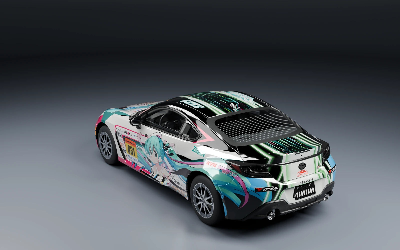 Toyota GR86 2022 × 初音未来 · 后侧视角 · 棚拍