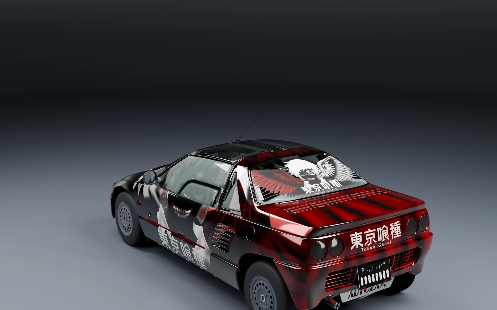 Autozam AZ-1 1993 × Ken Kaneki · Rear quarter · Studio