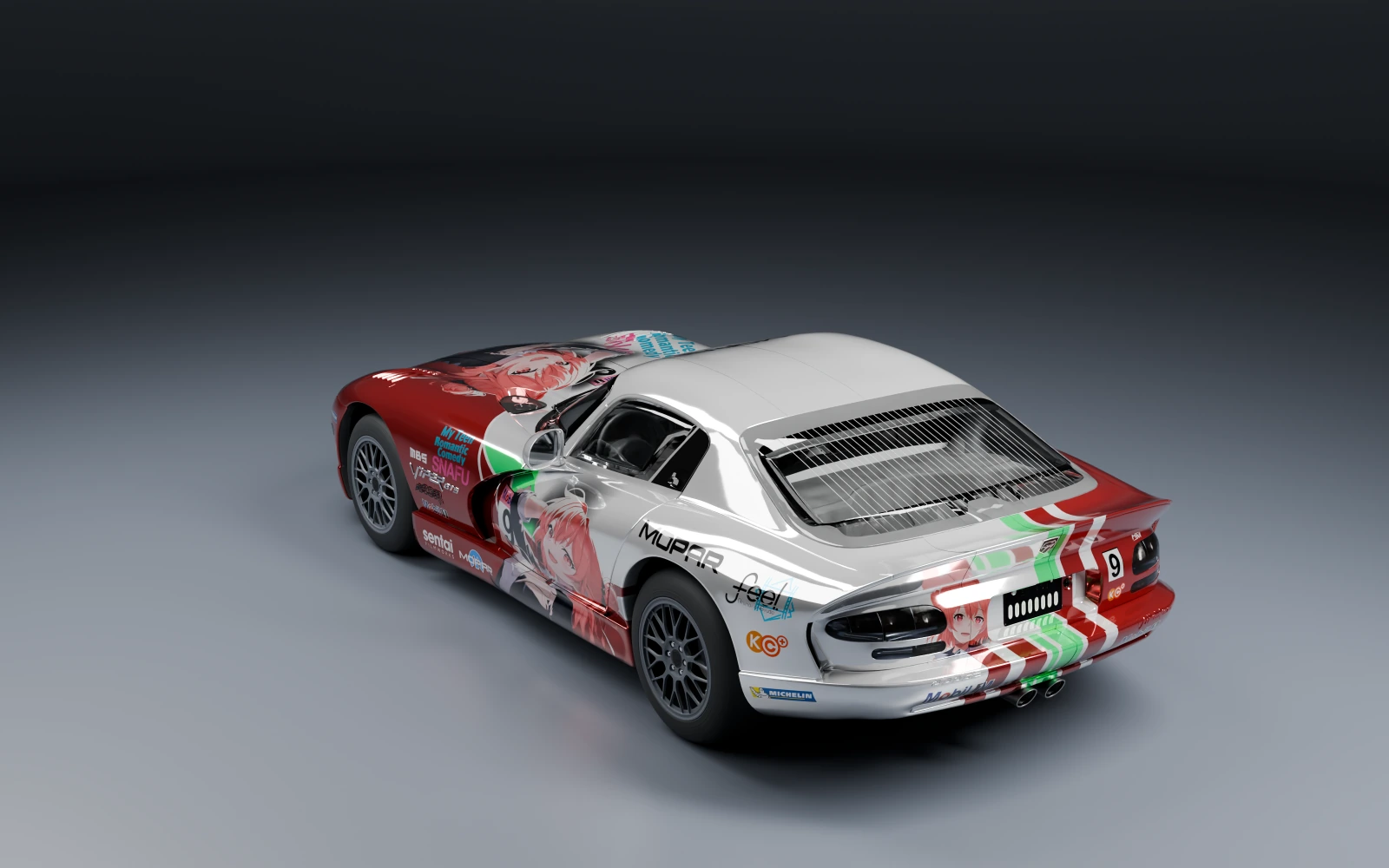 Dodge Viper GTS ACR 1999 × Yui Yuigahama · Rear quarter · Studio