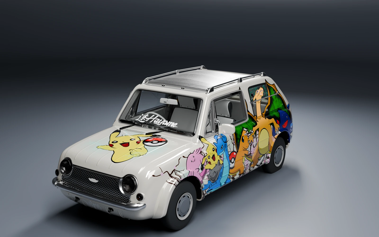 Nissan Pao 1989 × Pokémon · Front quarter · Studio