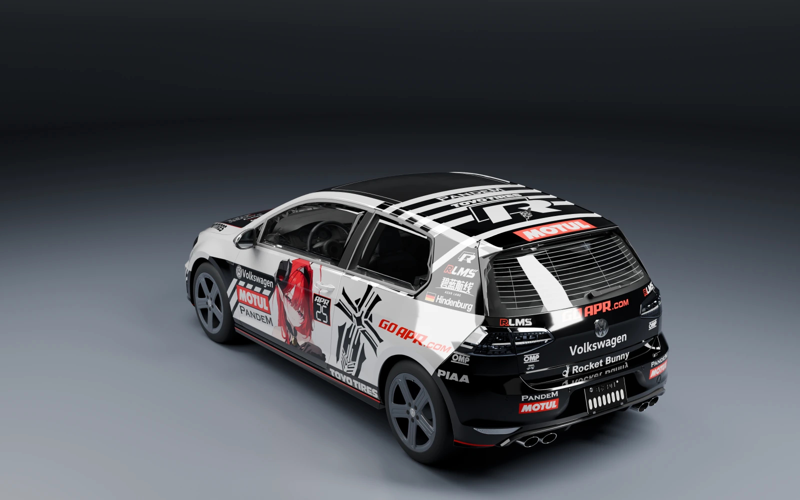 Volkswagen Golf R 2014 × 兴登堡 · 后侧视角 · 棚拍